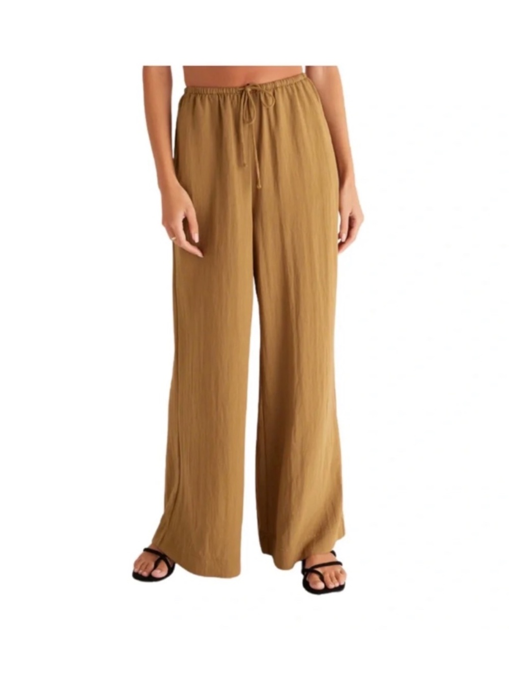 NWOT Z Supply Seashore Wide Leg Gauze Beach Resort Pants Brown Medium